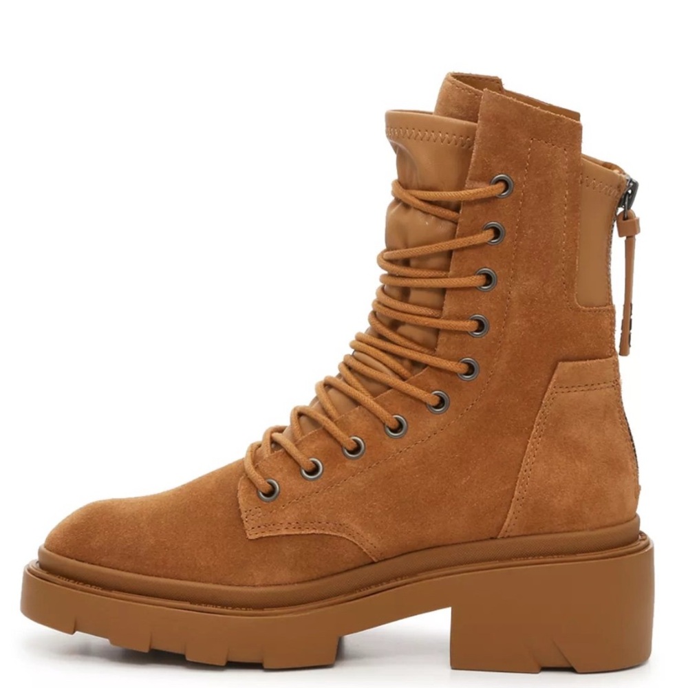 🔥OBO🔥Tan Suede Lace-Up Ankle Boots - Picture 2 of 4